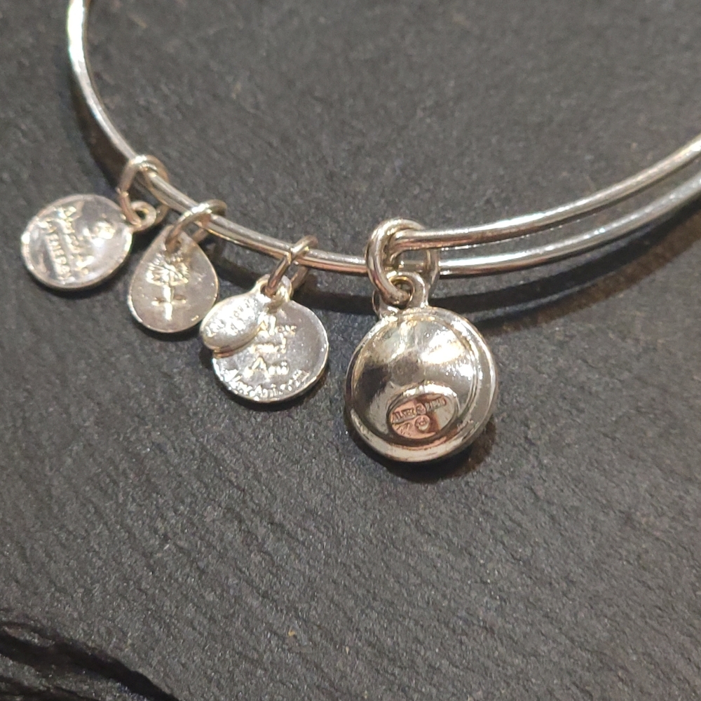 Alex and Ani December Birthstone Swarovski Blue Zircon Bracelet Bangle Charm - Picture 7 of 7